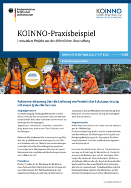 KOINNO-Praxisbeispiel: Rahmenvereinbarung über die Lieferung von Persönlicher Schutzausrüstung mit einem Systemlieferanten