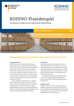 KOINNO Praxisbeispiel: Standardmäßige Nutzung von R-Beton in Bauprojekten in der Stadt Karlsruhe