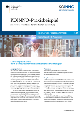 KOINNO-Praxisbeispiel: Landeshauptstadt Erfurt: durch e-Einkauf zu mehr Wirtschaftlichkeit und Nachhaltigkeit