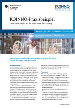 Unternehmenspool mit Lieferantenbeurteilung für forstliche Dienstleistungen in der Holzernte