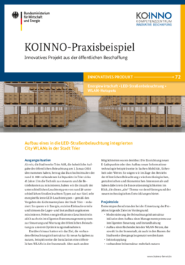 KOINNO-Praxisbeispiel: Aufbau eines in die LED-Straßenbeleuchtung integrierten City WLANs in der Stadt Trier