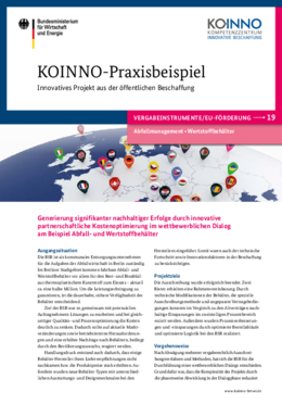 Praxisbeispiel Generierung signifikanter nachhaltiger Erfolge durch innovative partnerschaftliche Kostenoptimierung im wettbewerblichen Dialog am Beispiel Abfall- und Wertstoffbehälter