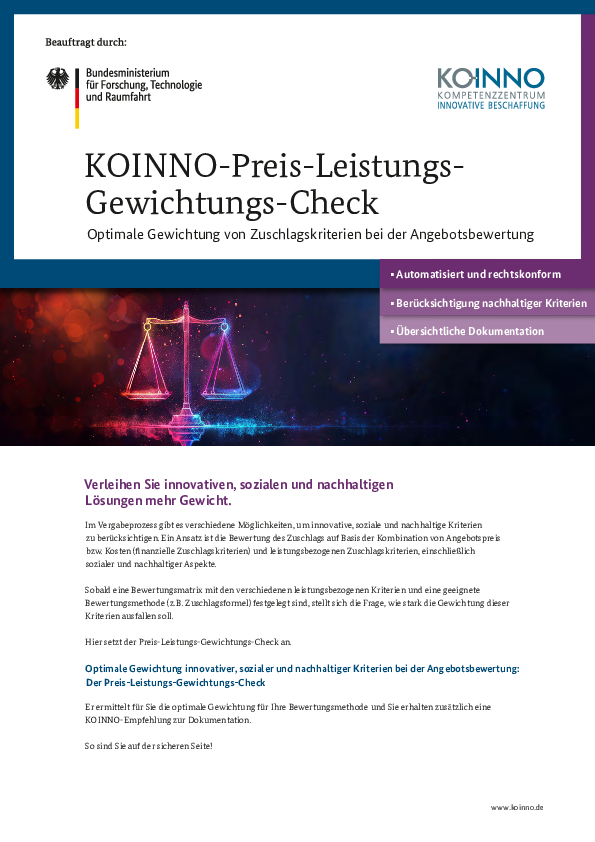 Preis-Leistungs-Gewichtungs-Check