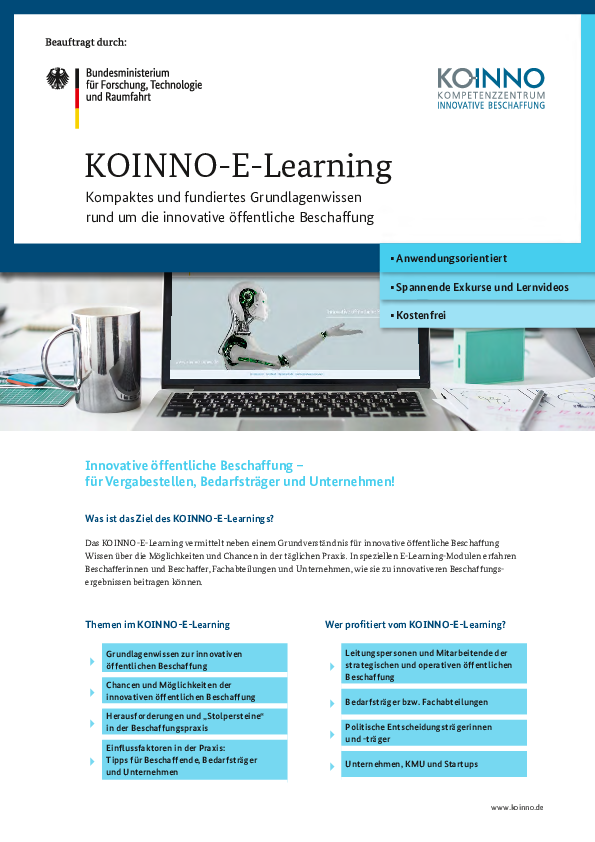 Kostenfreies E-Learning für Beschaffer und Mitarbeiter in Vergabestellen