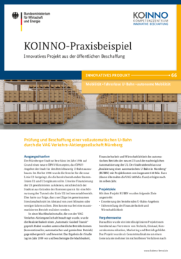 KOINNO-Praxisbeispiel: Prüfung und Beschaffung einer vollautomatischen U-Bahn durch die VAG Verkehrs-Aktiengesellschaft Nürnberg