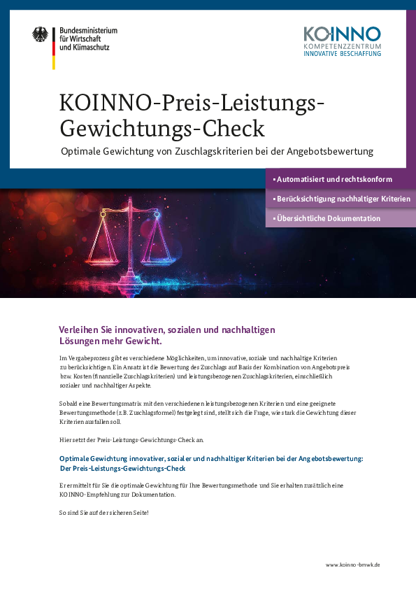 Preis-Leistungs-Gewichtungs-Check