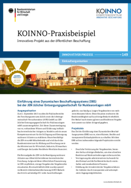 Einführung eines Dynamischen Beschaffungssystems (DBS) bei der JEN Jülicher Entsorgungsgesellschaft für Nuklearanlagen mbH